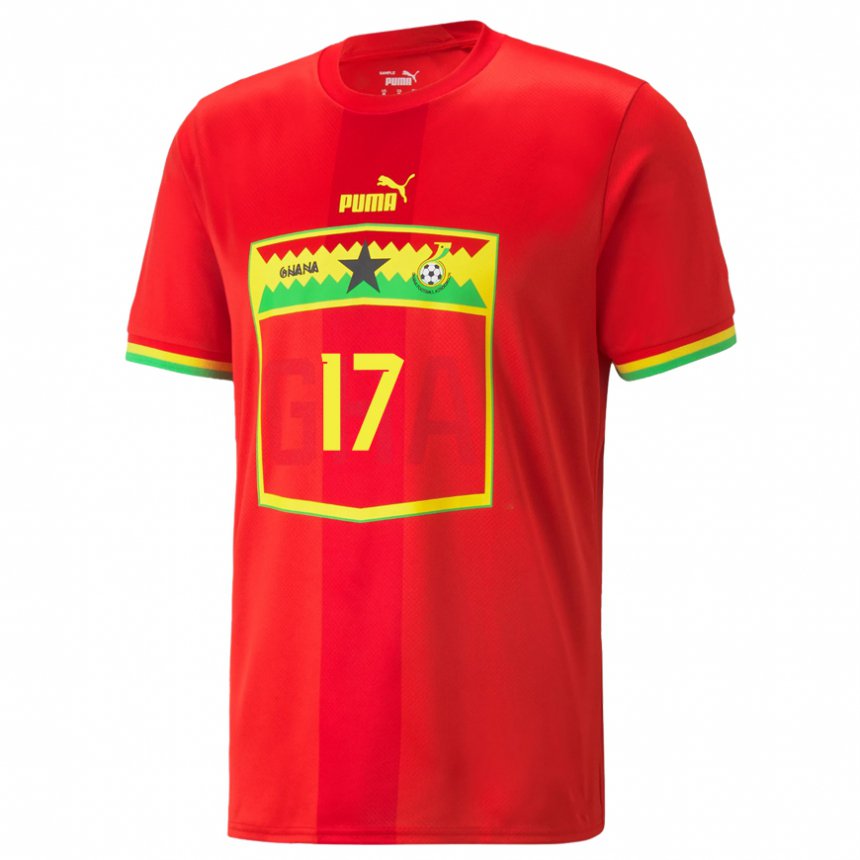 Uomo Maglia Ghana Abdul-rahman Baba #17 Rosso Kit Gara Away 22-24 Maglietta