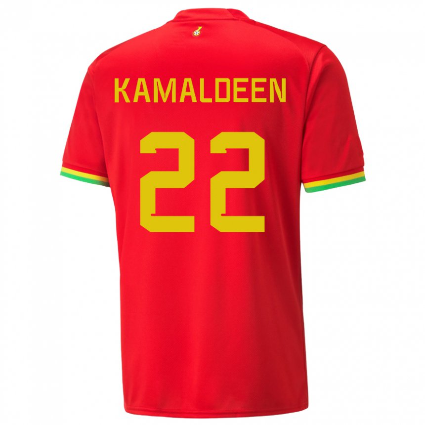 Uomo Maglia Ghana Kamaldeen Sulemana #22 Rosso Kit Gara Away 22-24 Maglietta