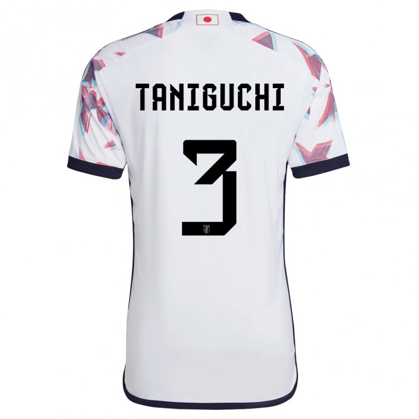 Uomo Maglia Giappone Shogo Taniguchi #3 Bianco Kit Gara Away 22-24 Maglietta