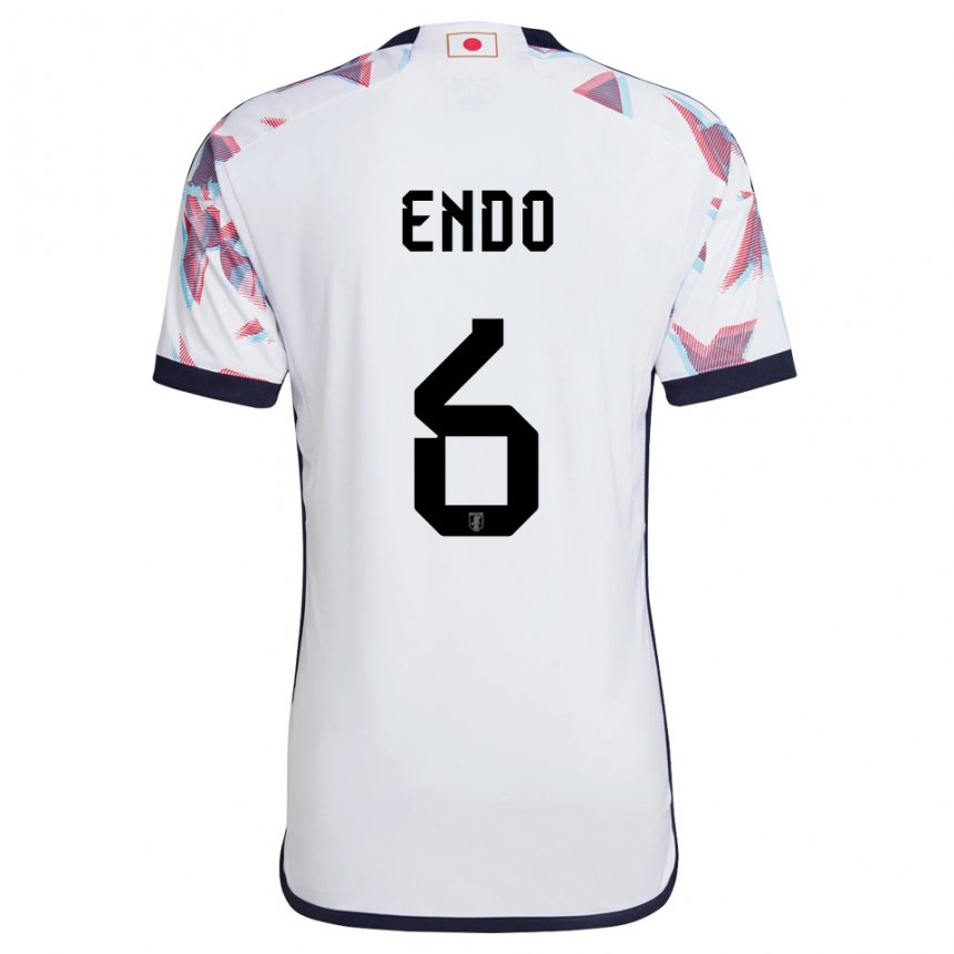 Uomo Maglia Giappone Wataru Endo #6 Bianco Kit Gara Away 22-24 Maglietta