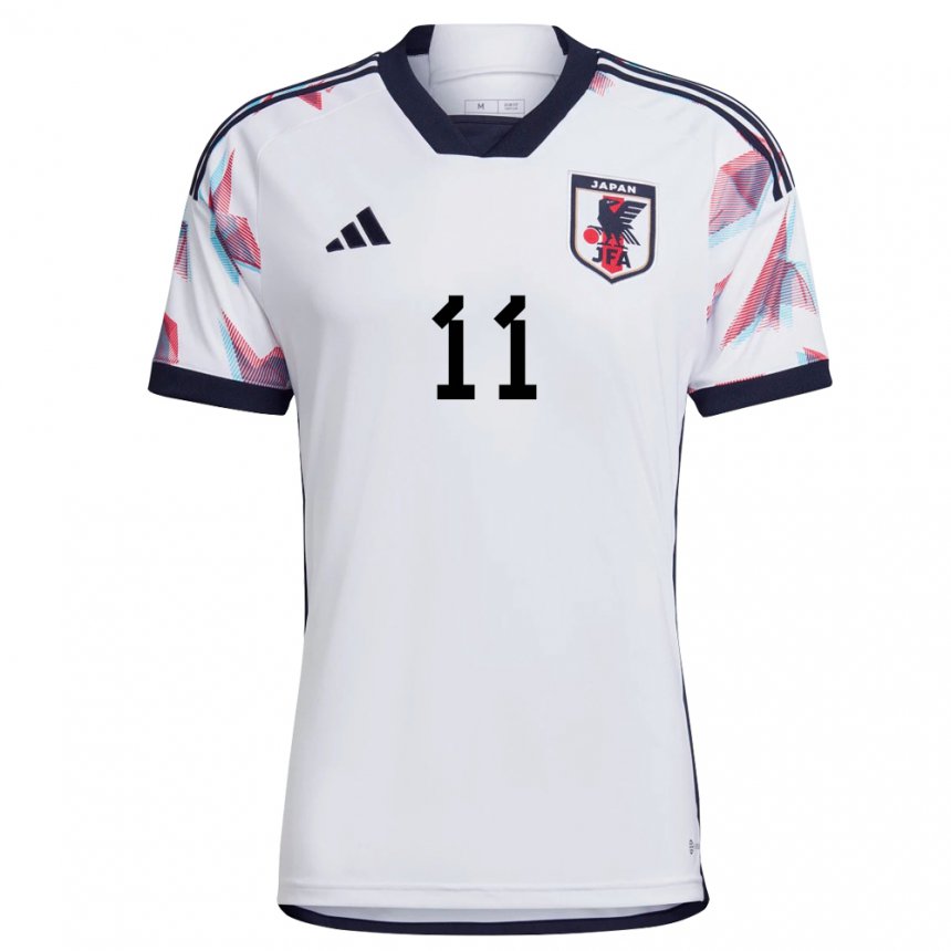 Uomo Maglia Giappone Takefusa Kubo #11 Bianco Kit Gara Away 22-24 Maglietta