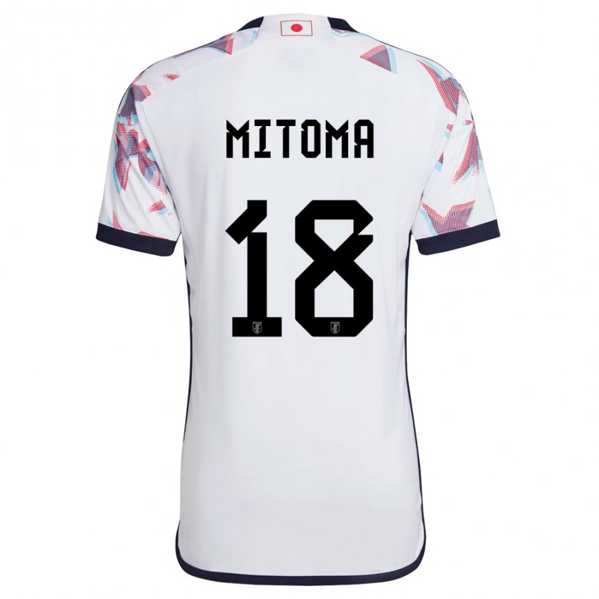 Uomo Maglia Giappone Kaoru Mitoma #18 Bianco Kit Gara Away 22-24 Maglietta