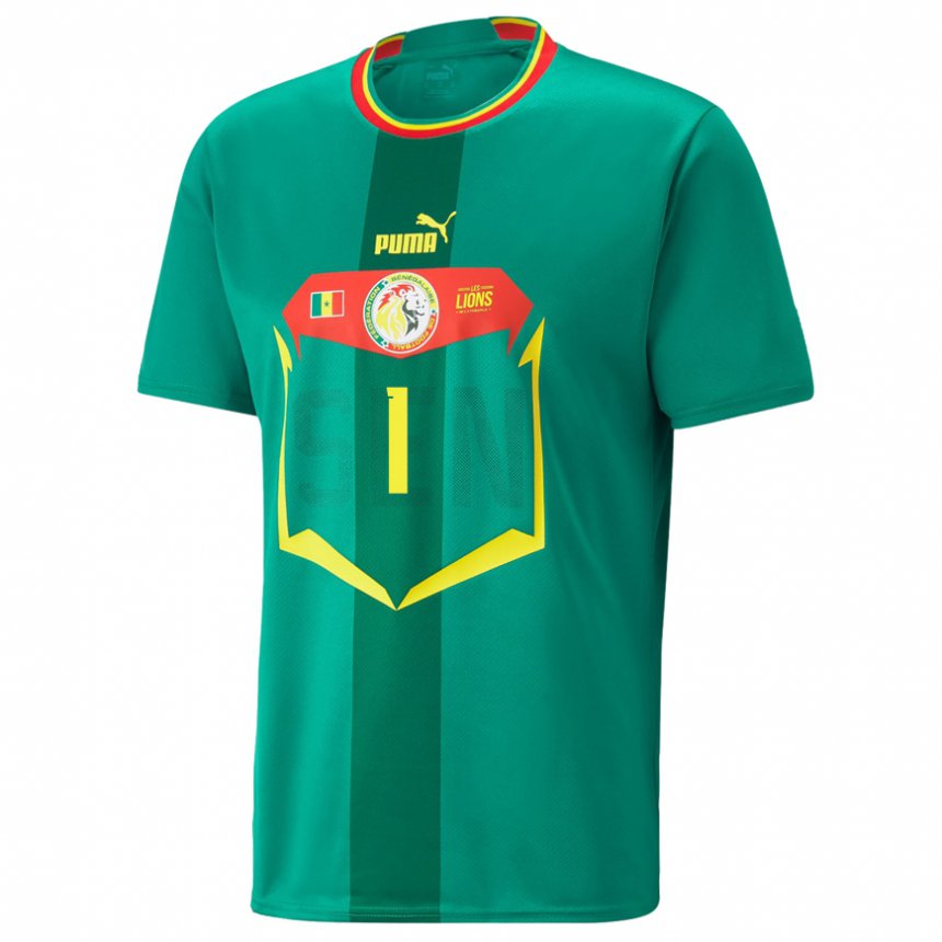 Uomo Maglia Senegal Timothy Dieng #1 Verde Kit Gara Away 22-24 Maglietta