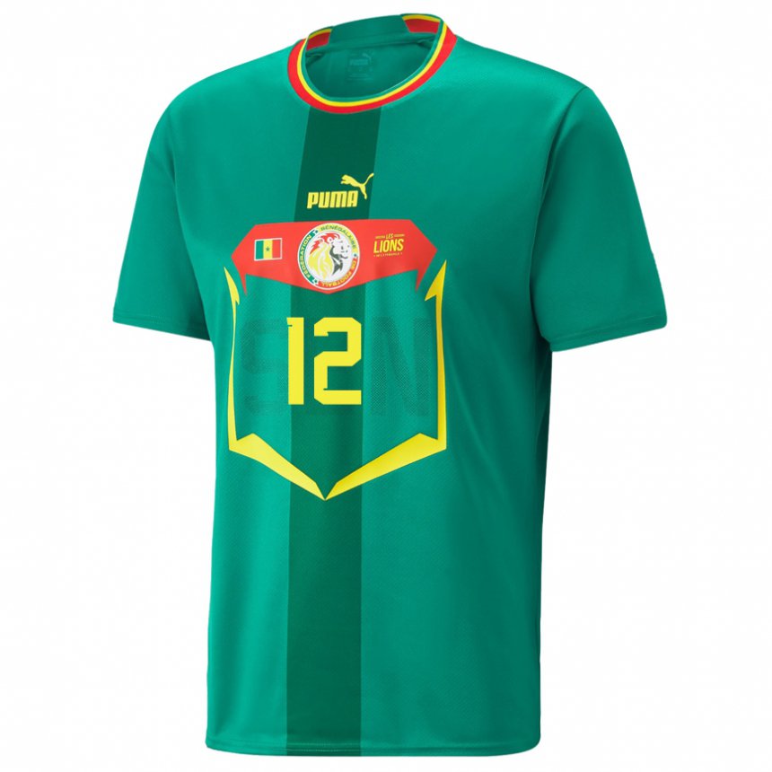 Uomo Maglia Senegal Fode Ballo-toure #12 Verde Kit Gara Away 22-24 Maglietta