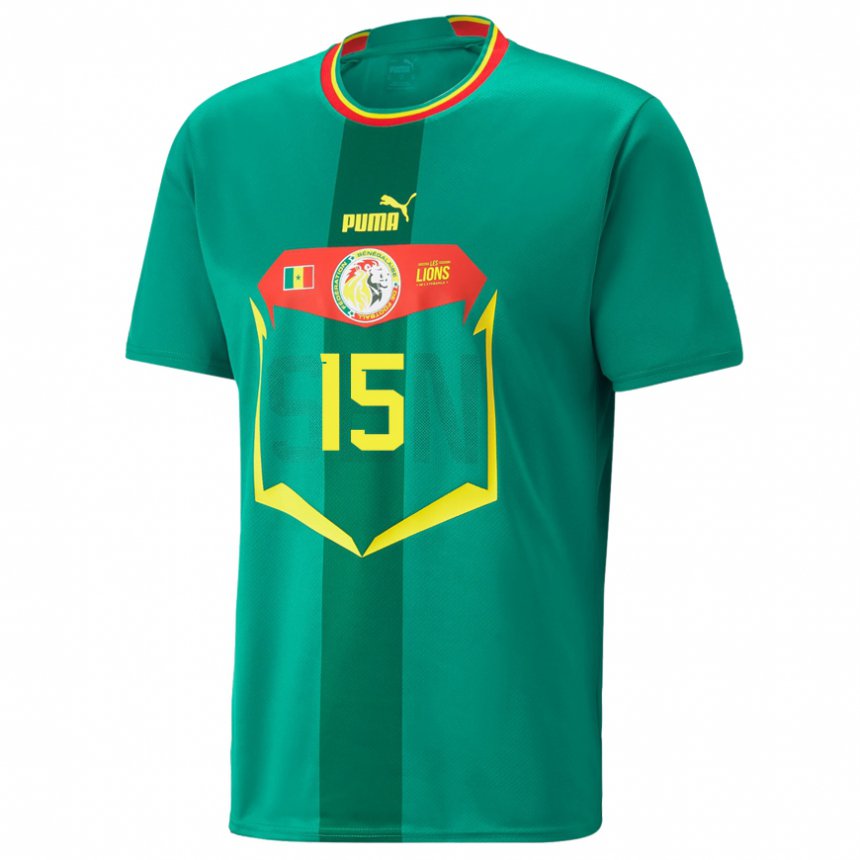 Uomo Maglia Senegal Krepin Diatta #15 Verde Kit Gara Away 22-24 Maglietta