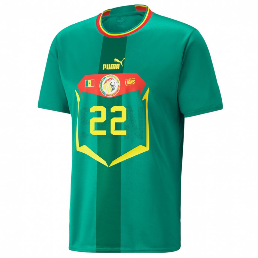 Uomo Maglia Senegal Abdou Diallo #22 Verde Kit Gara Away 22-24 Maglietta