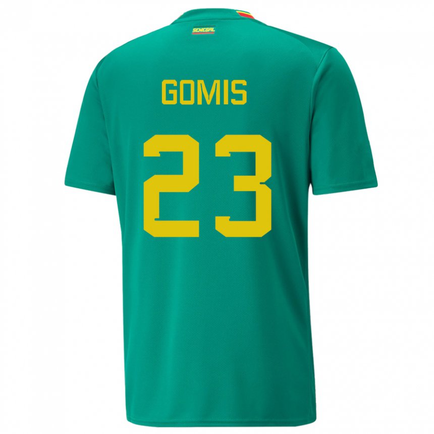 Uomo Maglia Senegal Alfred Gomis #23 Verde Kit Gara Away 22-24 Maglietta