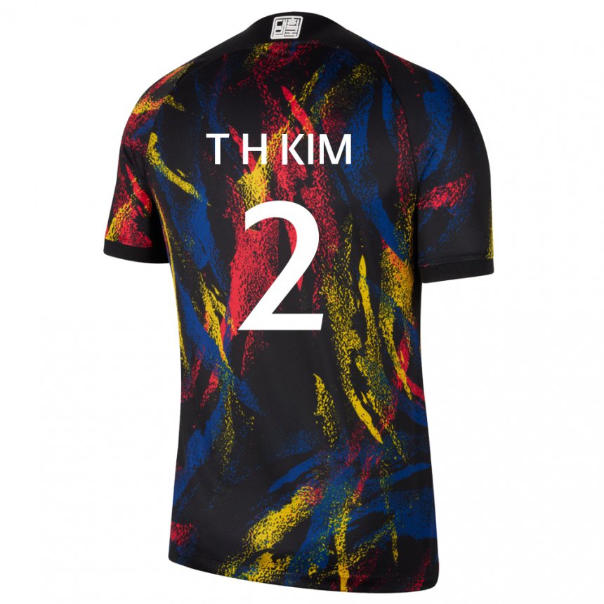 Uomo Maglia Corea Del Sud Tae-hwan Kim #2 Multicolore Kit Gara Away 22-24 Maglietta