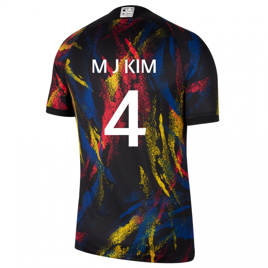 Uomo Maglia Corea Del Sud Min-jae Kim #4 Multicolore Kit Gara Away 22-24 Maglietta