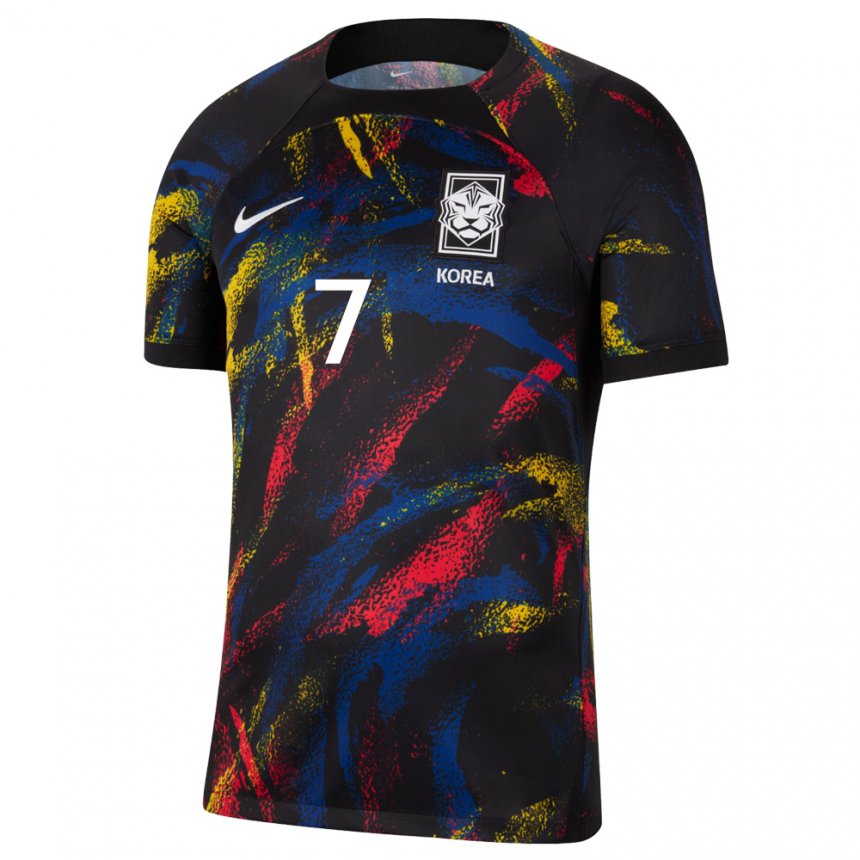 Uomo Maglia Corea Del Sud Heung-min Son #7 Multicolore Kit Gara Away 22-24 Maglietta