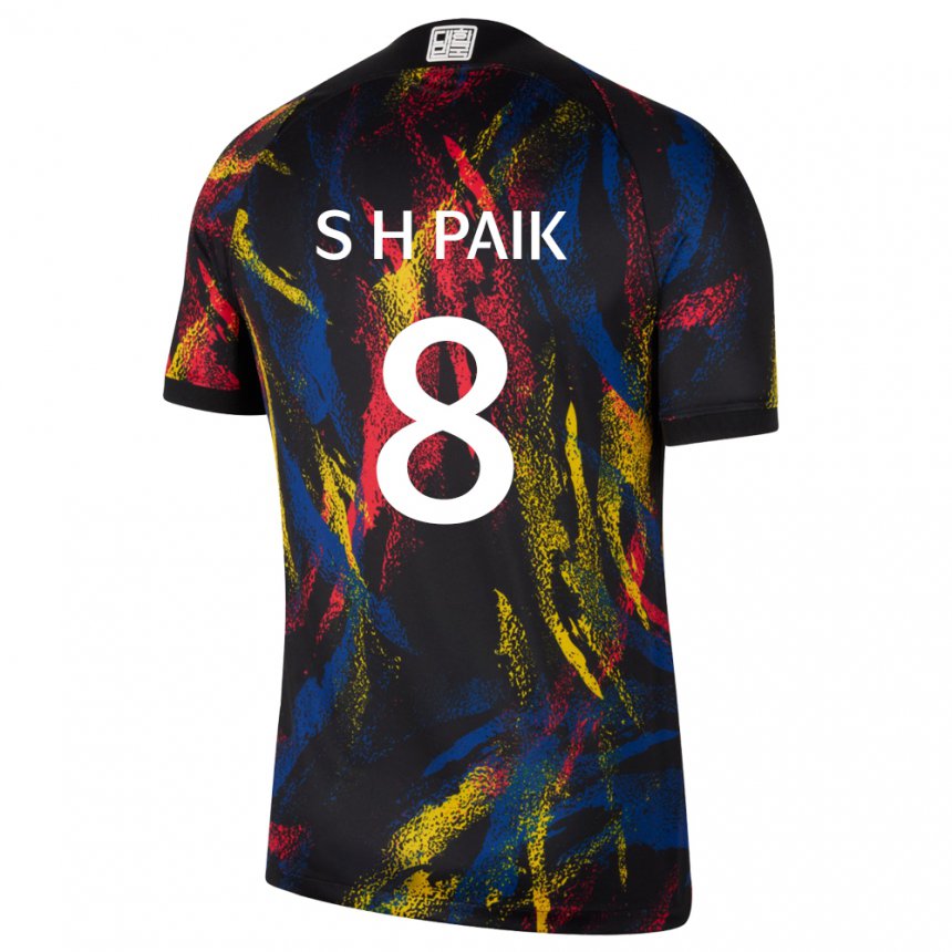 Uomo Maglia Corea Del Sud Seung-ho Paik #8 Multicolore Kit Gara Away 22-24 Maglietta