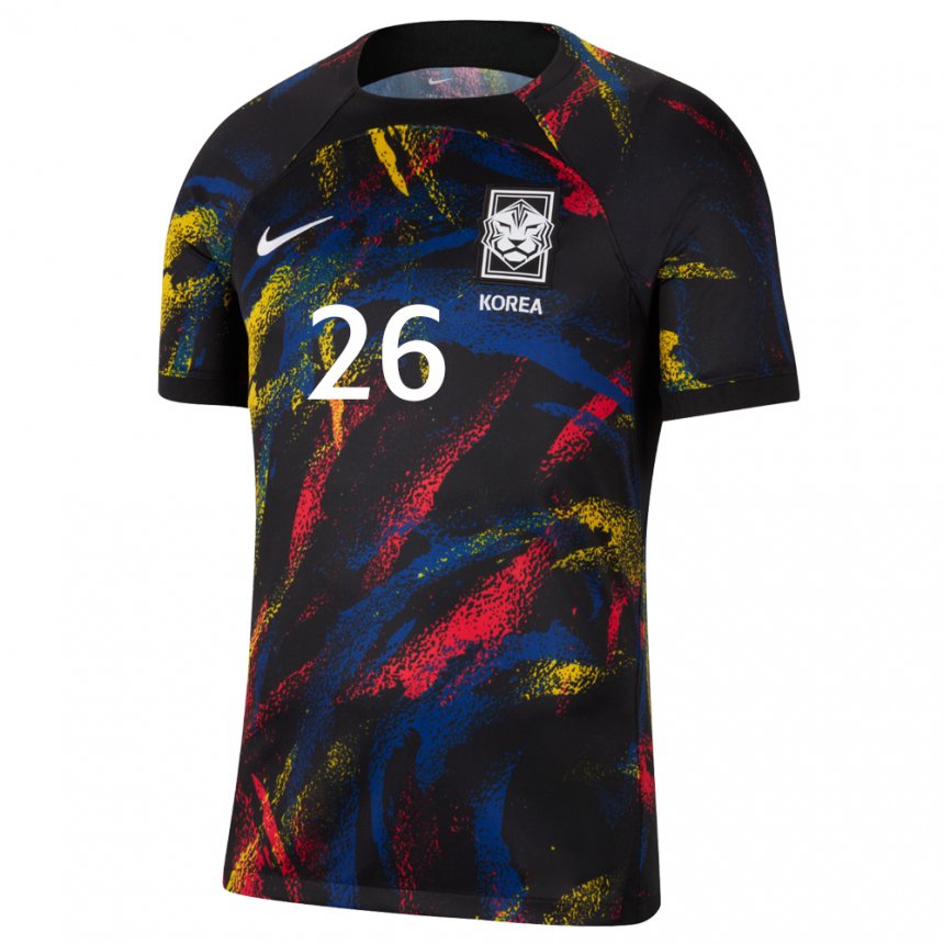 Uomo Maglia Corea Del Sud Kang-in Lee #26 Multicolore Kit Gara Away 22-24 Maglietta