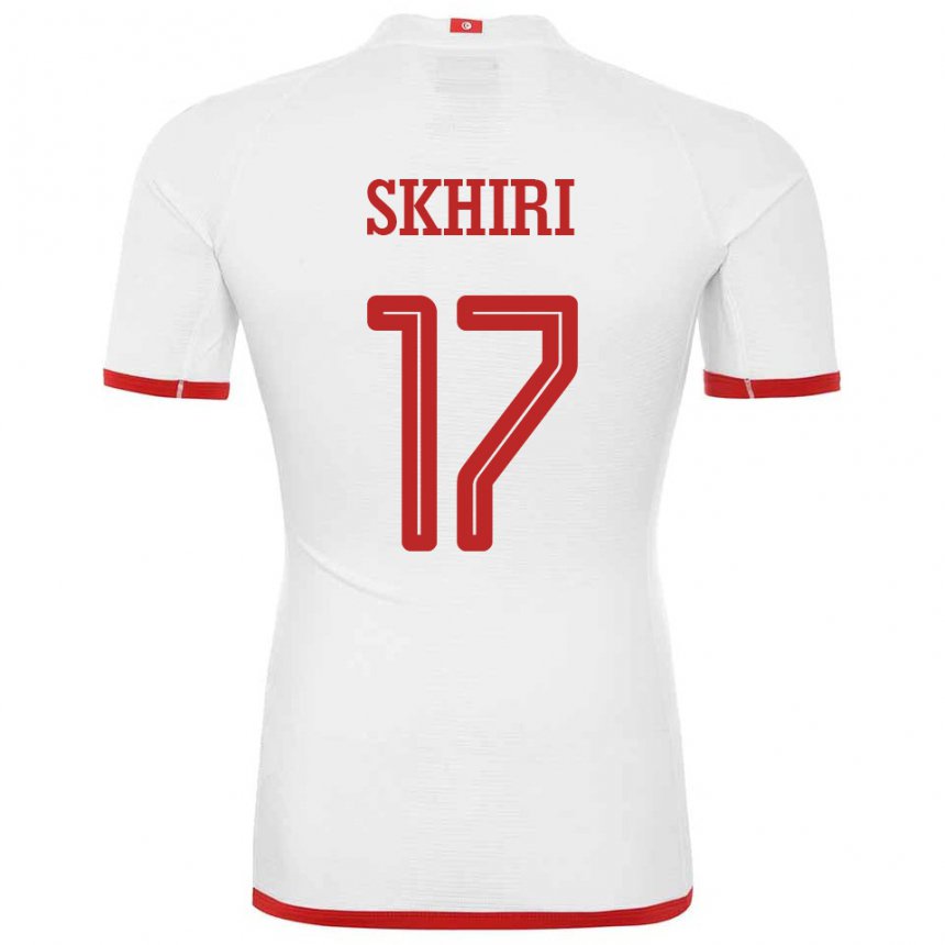 Uomo Maglia Tunisia Ellyes Skhiri #17 Bianco Kit Gara Away 22-24 Maglietta