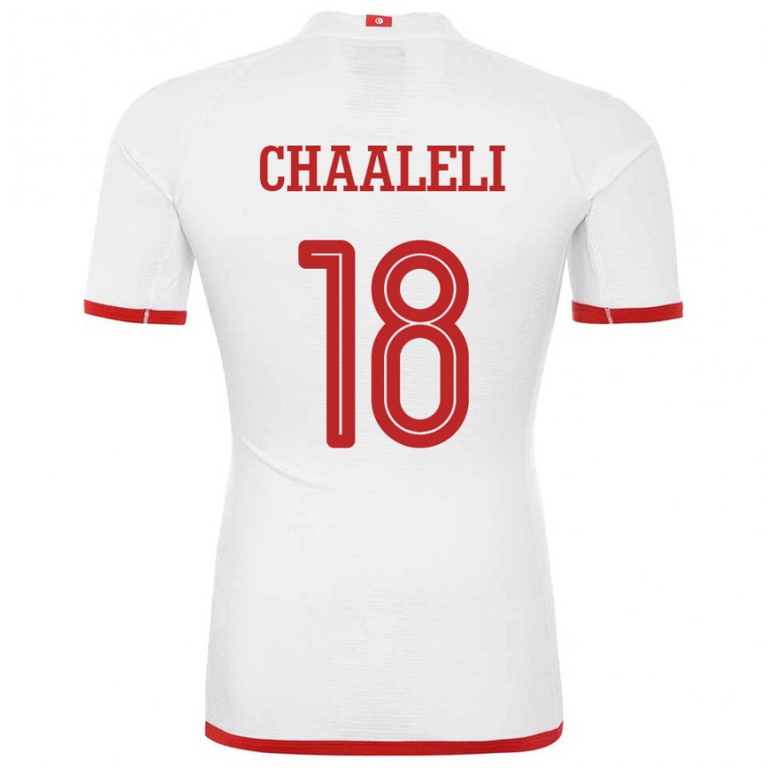 Uomo Maglia Tunisia Ghaliene Chaaleli #18 Bianco Kit Gara Away 22-24 Maglietta