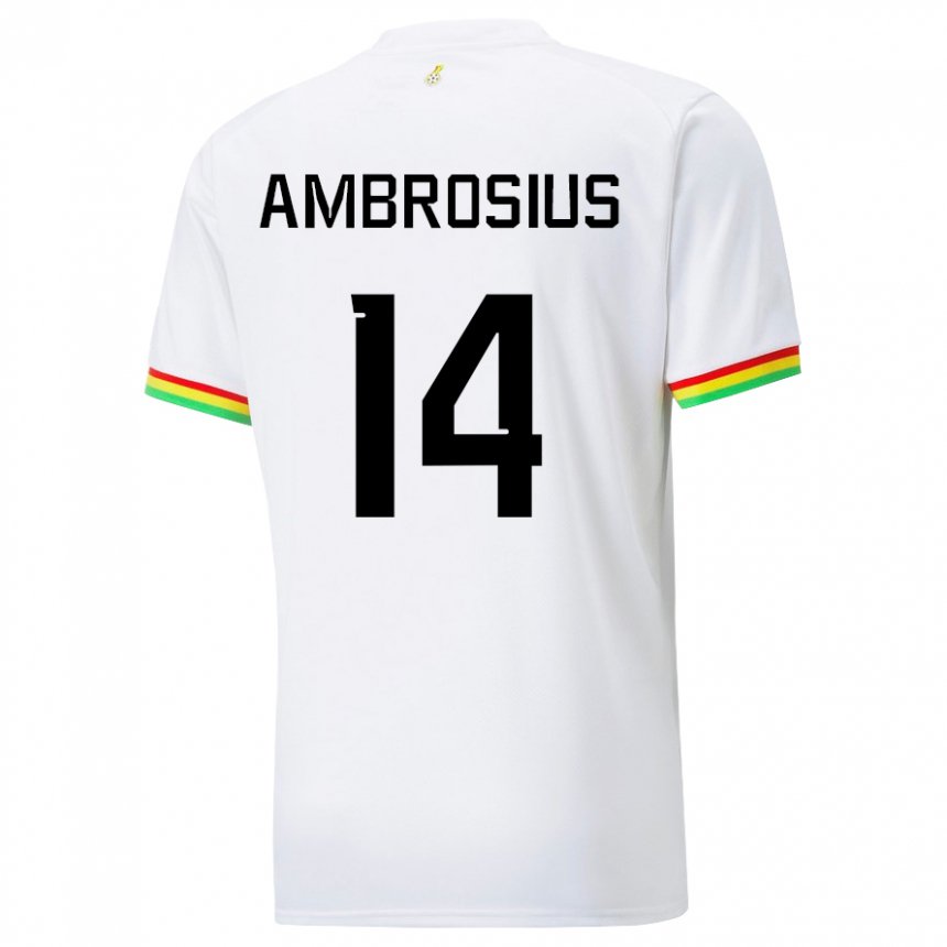 Donna Maglia Ghana Stephan Ambrosius #14 Bianco Kit Gara Home 22-24 Maglietta