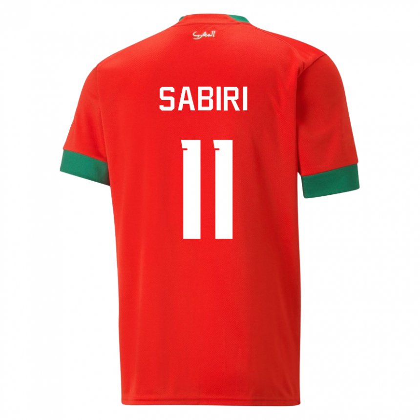 Donna Maglia Marocco Abdelhamid Sabiri #11 Rosso Kit Gara Home 22-24 Maglietta