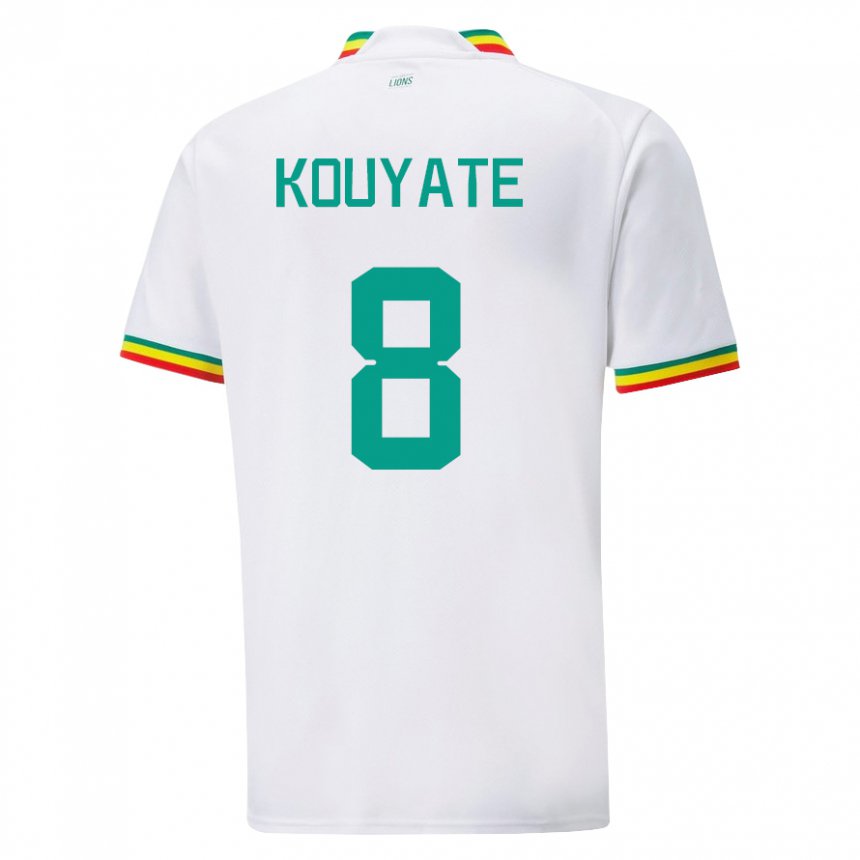 Donna Maglia Senegal Cheikhou Kouyate #8 Bianco Kit Gara Home 22-24 Maglietta