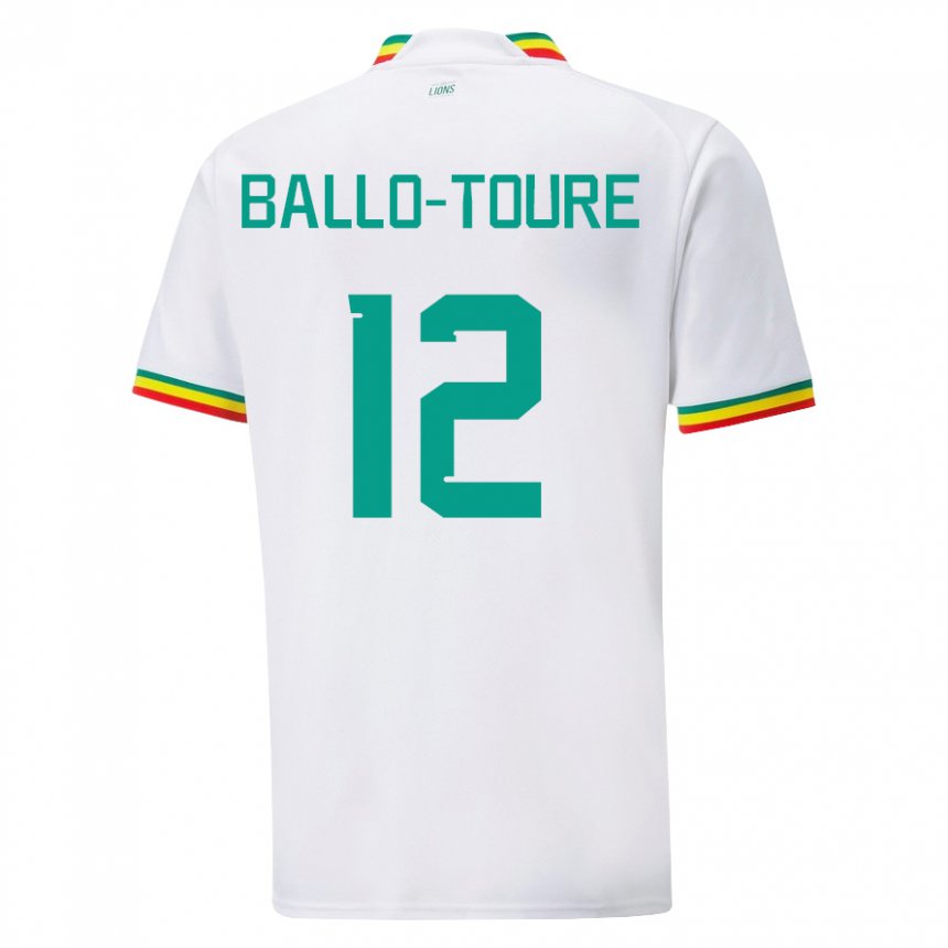 Donna Maglia Senegal Fode Ballo-toure #12 Bianco Kit Gara Home 22-24 Maglietta