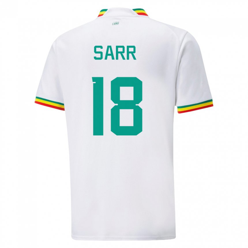 Donna Maglia Senegal Ismaila Sarr #18 Bianco Kit Gara Home 22-24 Maglietta