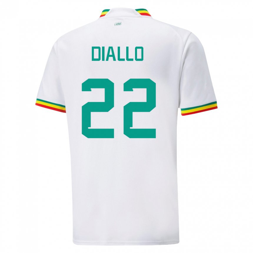 Donna Maglia Senegal Abdou Diallo #22 Bianco Kit Gara Home 22-24 Maglietta