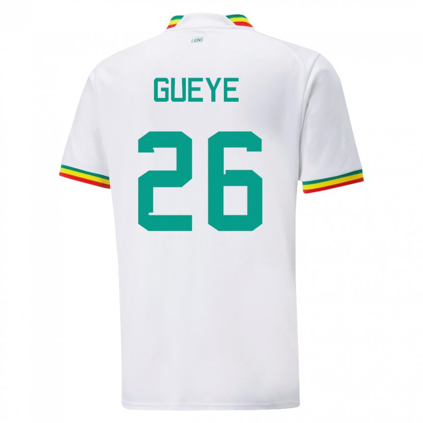 Donna Maglia Senegal Pape Gueye #26 Bianco Kit Gara Home 22-24 Maglietta