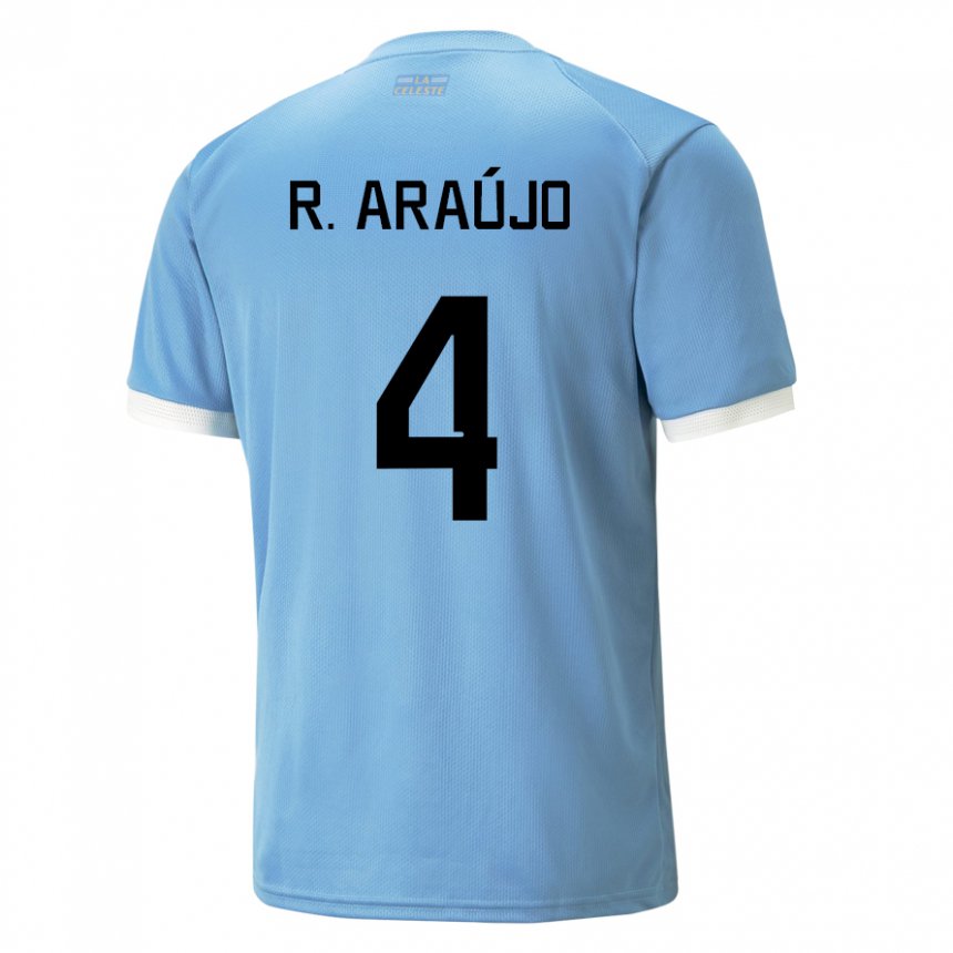 Donna Maglia Uruguay Ronald Araujo #4 Blu Kit Gara Home 22-24 Maglietta