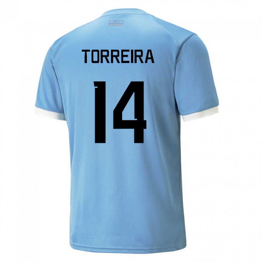 Donna Maglia Uruguay Lucas Torreira #14 Blu Kit Gara Home 22-24 Maglietta