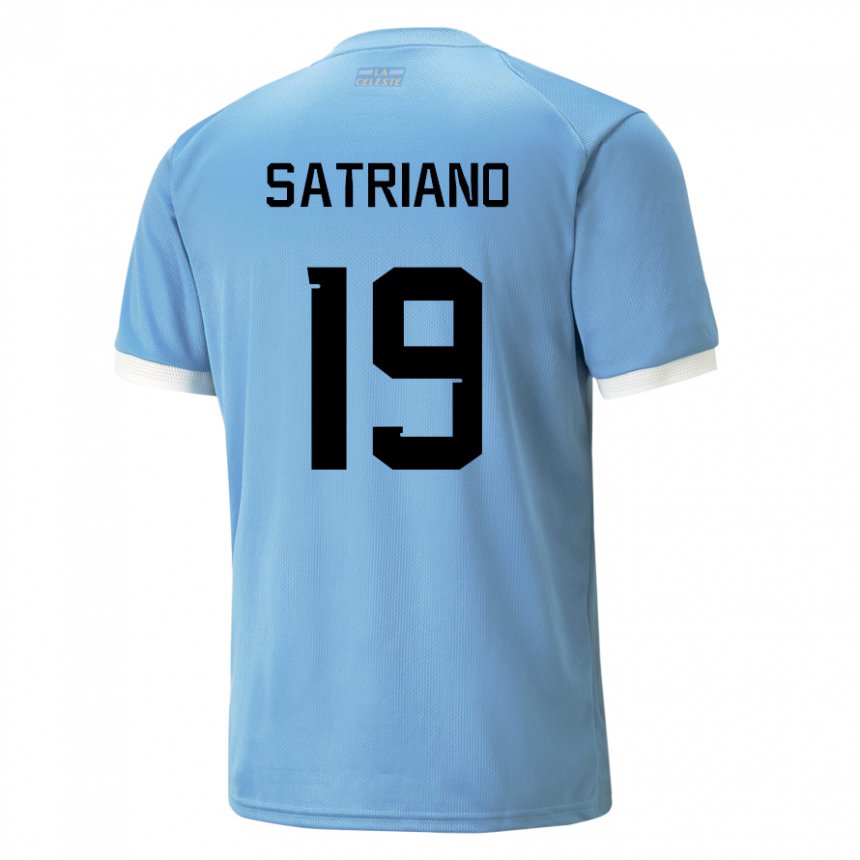 Donna Maglia Uruguay Martin Satriano #19 Blu Kit Gara Home 22-24 Maglietta