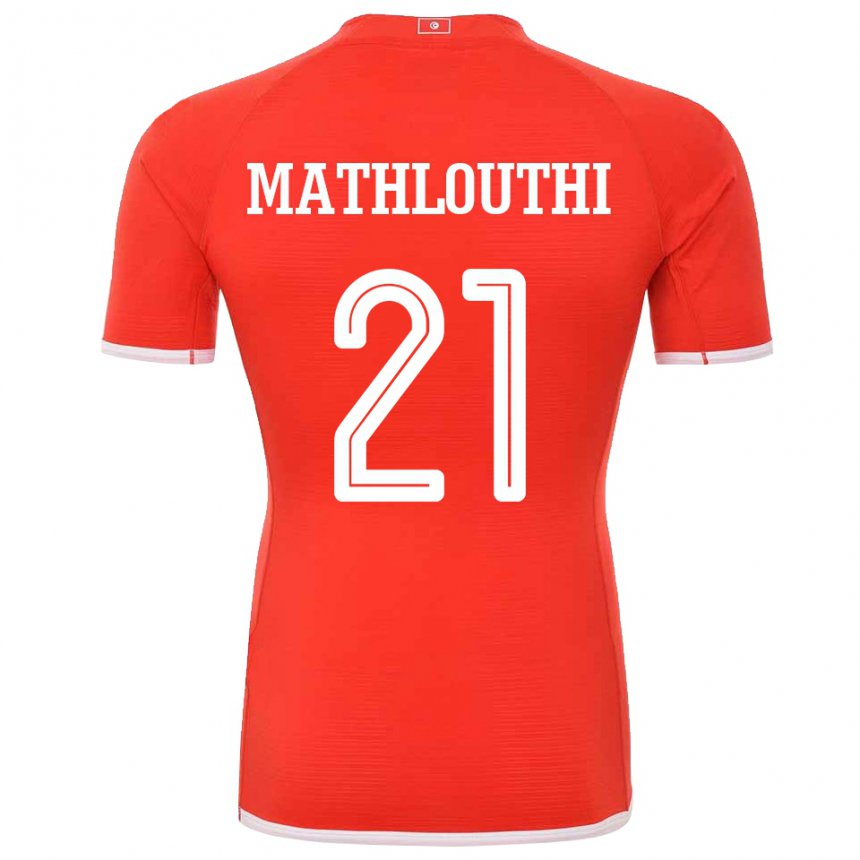 Donna Maglia Tunisia Hamza Mathlouthi #21 Rosso Kit Gara Home 22-24 Maglietta