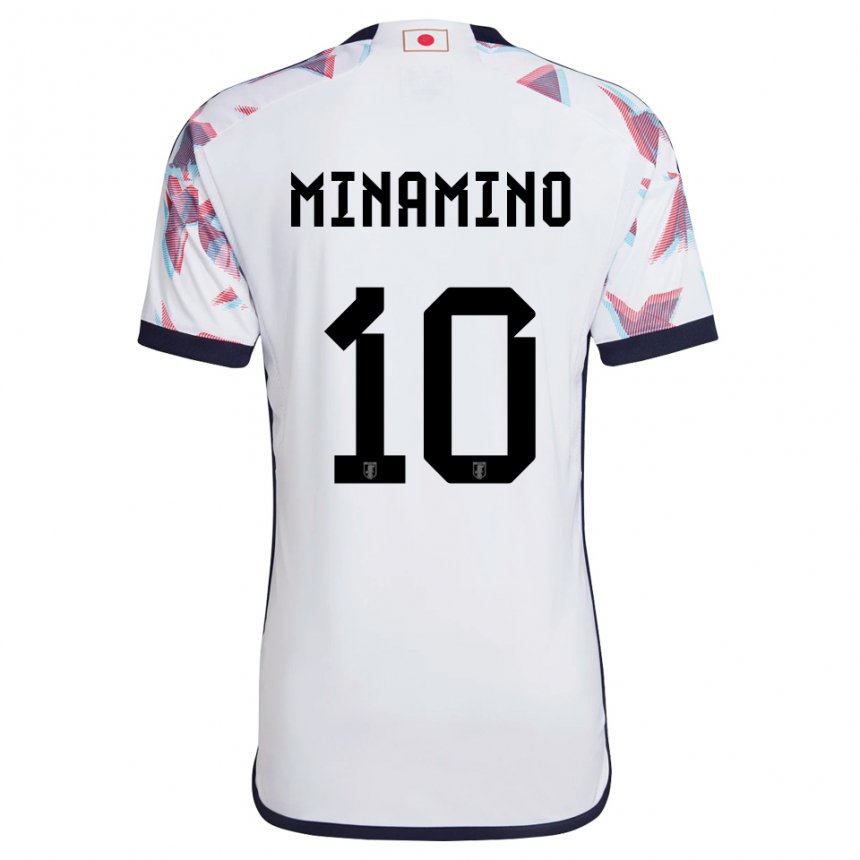 Donna Maglia Giappone Takumi Minamino #10 Bianco Kit Gara Away 22-24 Maglietta