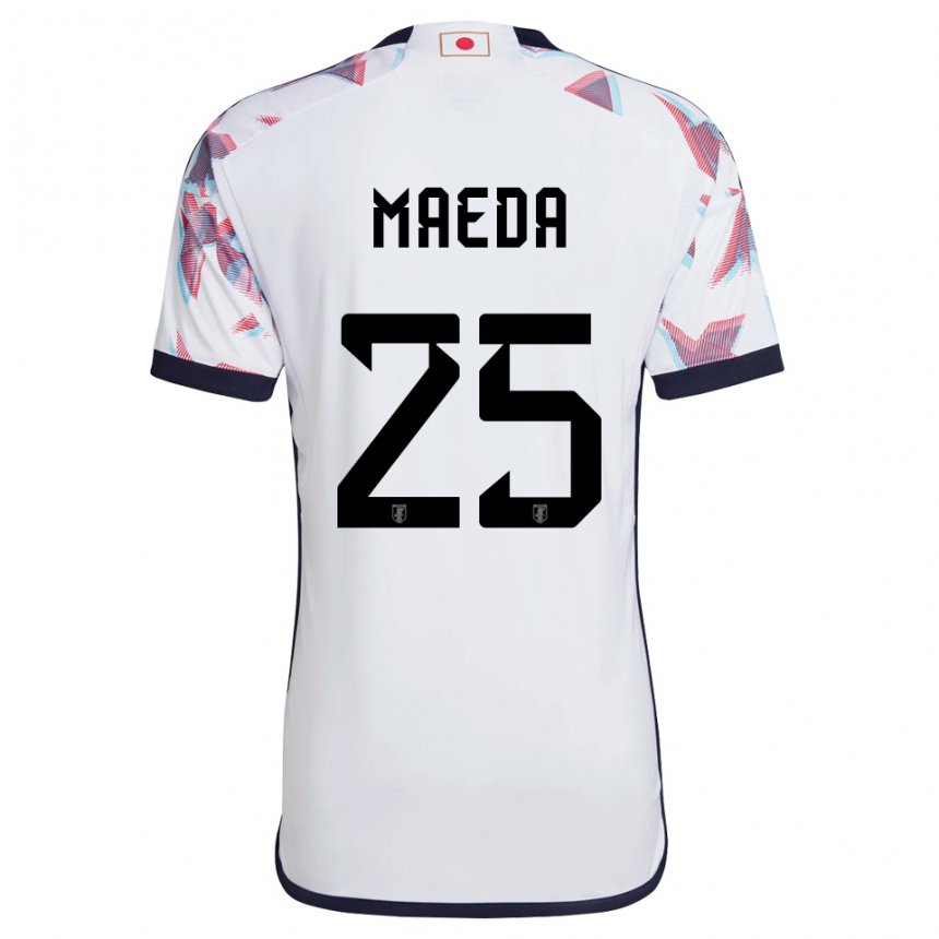 Donna Maglia Giappone Daizen Maeda #25 Bianco Kit Gara Away 22-24 Maglietta