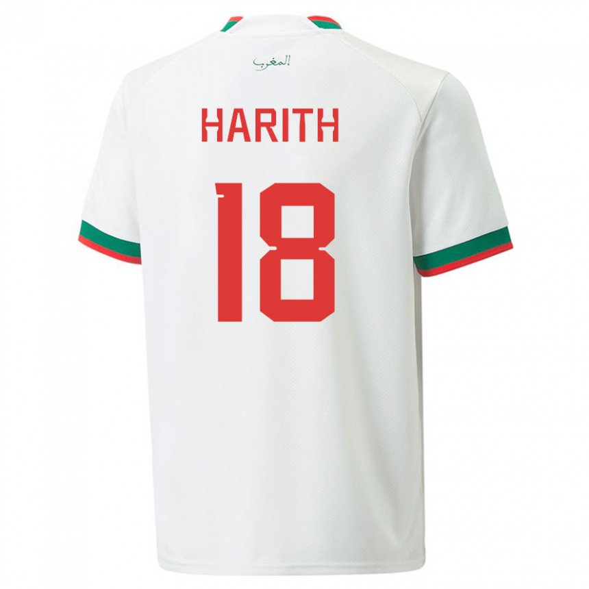 Donna Maglia Marocco Amine Harith #18 Bianco Kit Gara Away 22-24 Maglietta