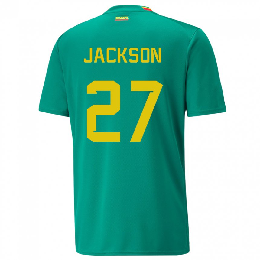 Donna Maglia Senegal Nicolas Jackson #27 Verde Kit Gara Away 22-24 Maglietta