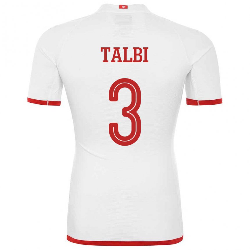 Donna Maglia Tunisia Montassar Talbi #3 Bianco Kit Gara Away 22-24 Maglietta