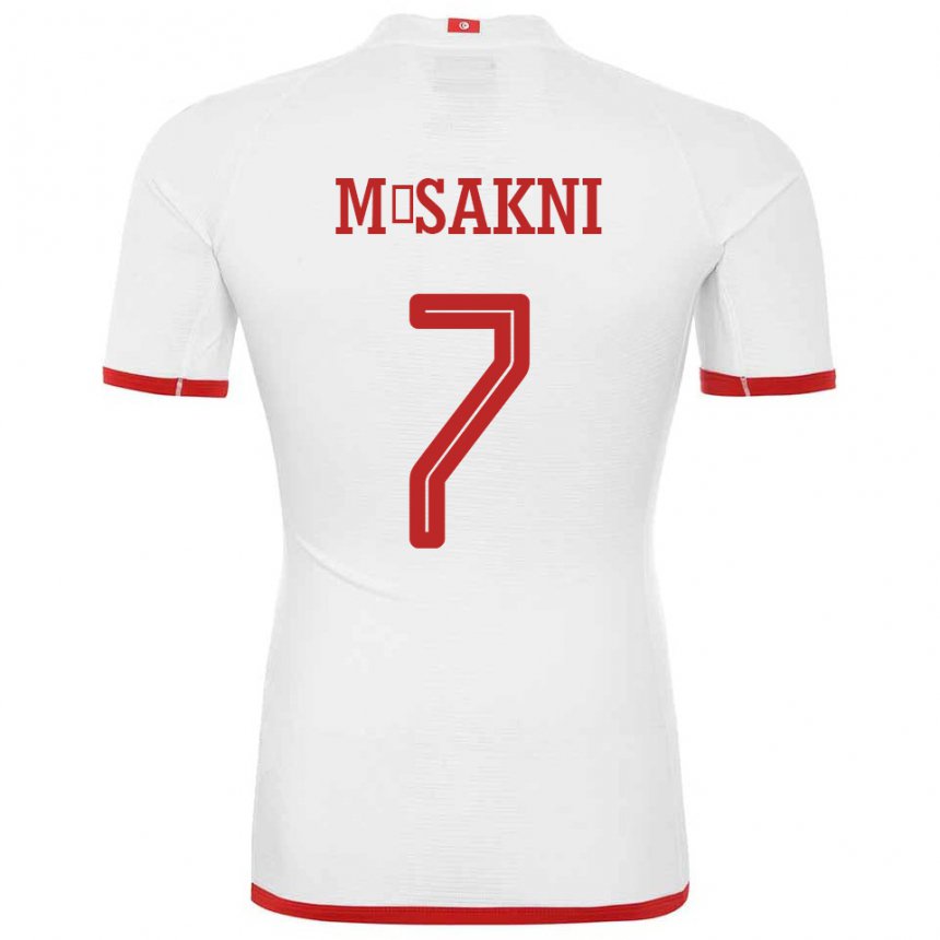 Donna Maglia Tunisia Youssef M Sakni #7 Bianco Kit Gara Away 22-24 Maglietta