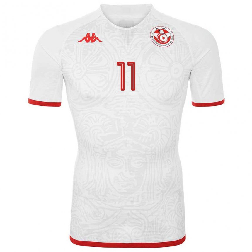 Donna Maglia Tunisia Taha Yassine Khenissi #11 Bianco Kit Gara Away 22-24 Maglietta