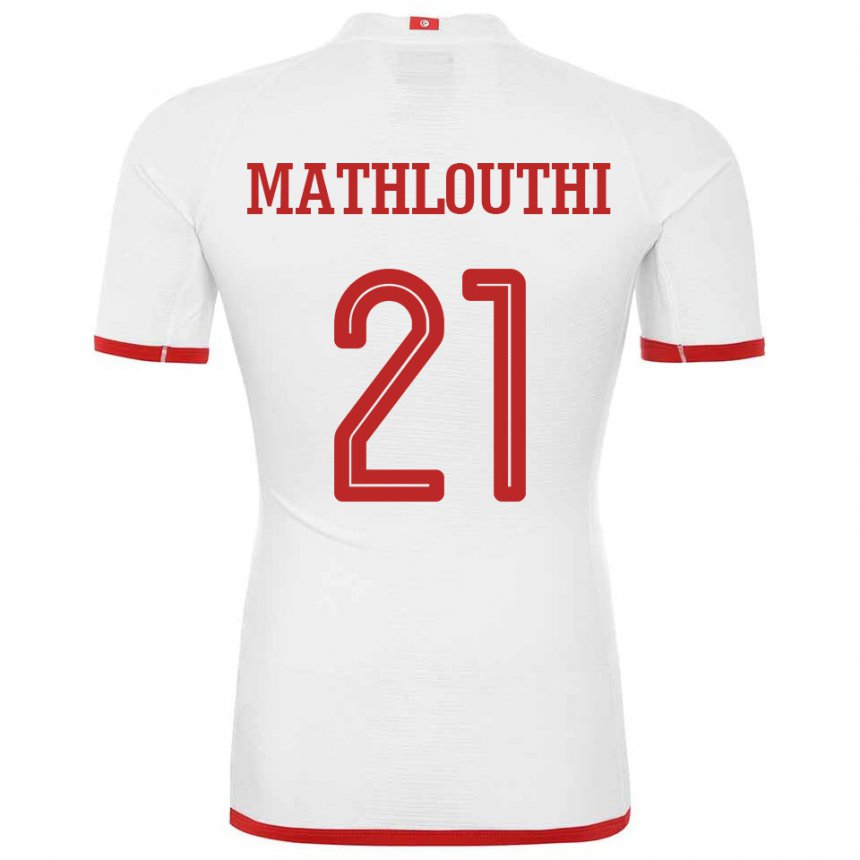 Donna Maglia Tunisia Hamza Mathlouthi #21 Bianco Kit Gara Away 22-24 Maglietta