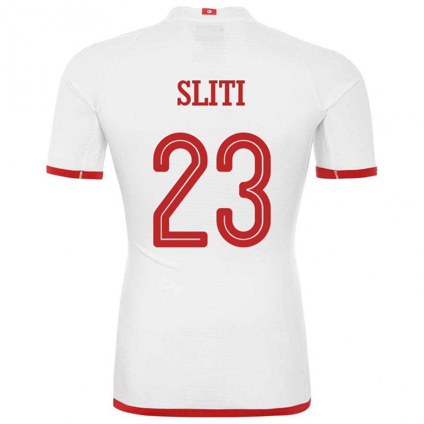 Donna Maglia Tunisia Naim Sliti #23 Bianco Kit Gara Away 22-24 Maglietta