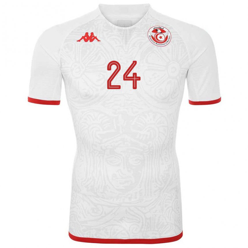 Donna Maglia Tunisia Rami Kaib #24 Bianco Kit Gara Away 22-24 Maglietta