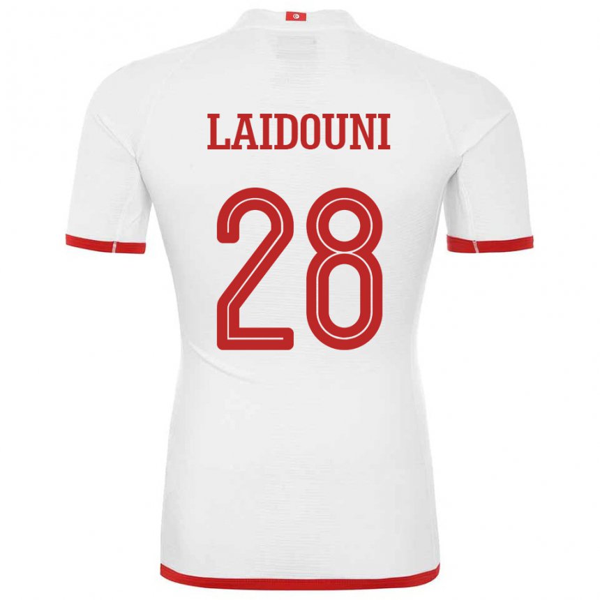 Donna Maglia Tunisia Aissa Laidouni #28 Bianco Kit Gara Away 22-24 Maglietta