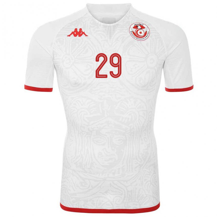 Donna Maglia Tunisia Sayfallah Ltaief #29 Bianco Kit Gara Away 22-24 Maglietta