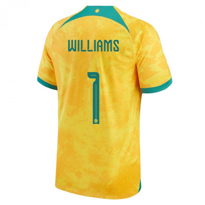 Bambino Maglia Australia Lydia Williams #1 D'oro Kit Gara Home 22-24 Maglietta