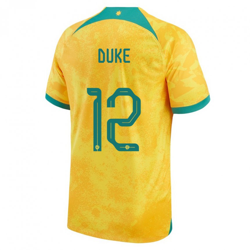 Bambino Maglia Australia Mitch Duke #12 D'oro Kit Gara Home 22-24 Maglietta