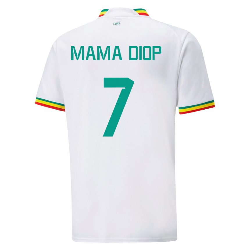 Bambino Maglia Senegal Mama Diop #7 Bianco Kit Gara Home 22-24 Maglietta