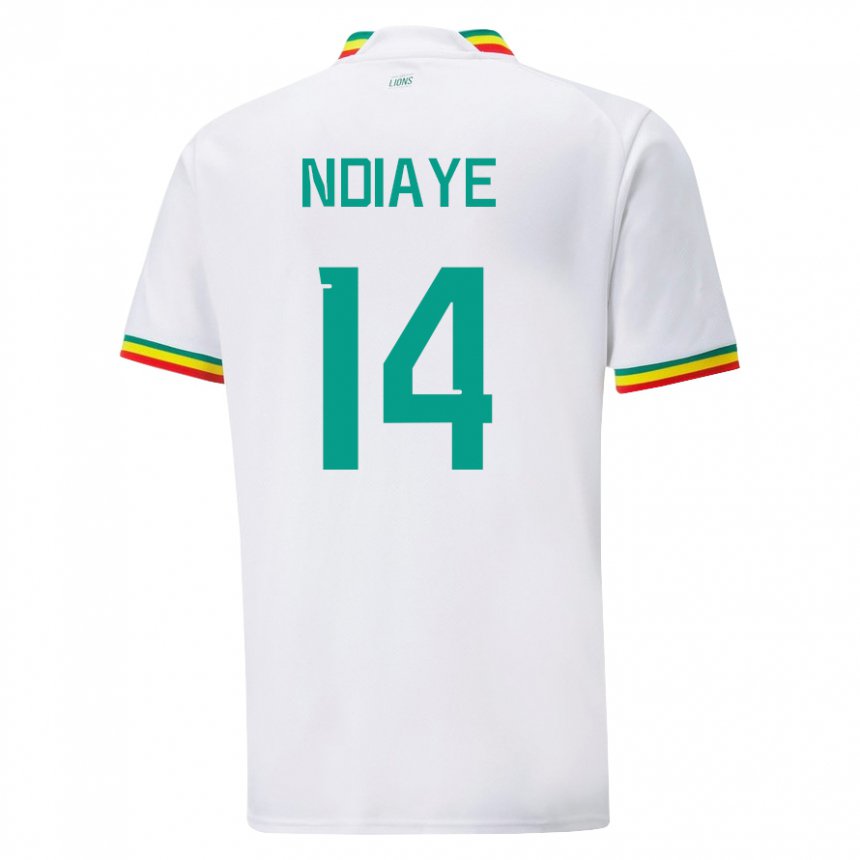 Bambino Maglia Senegal Salimata Ndiaye #14 Bianco Kit Gara Home 22-24 Maglietta