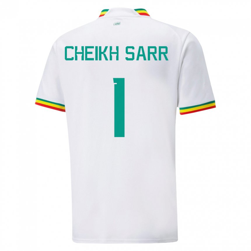Bambino Maglia Senegal Cheikh Sarr #1 Bianco Kit Gara Home 22-24 Maglietta