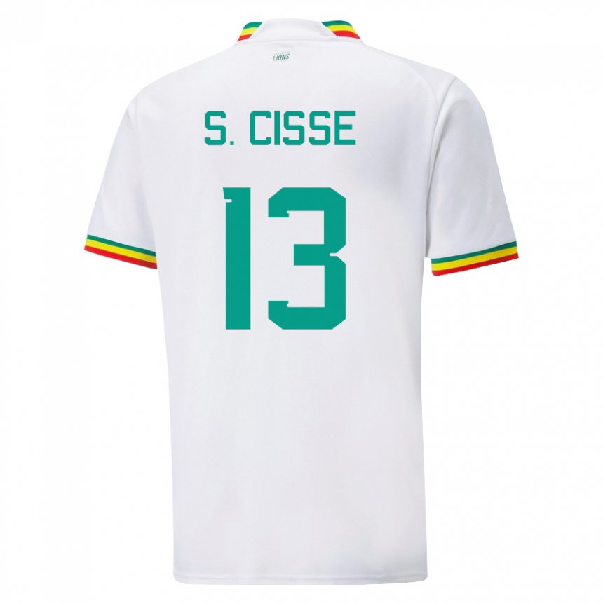 Bambino Maglia Senegal Souleymane Cisse #13 Bianco Kit Gara Home 22-24 Maglietta