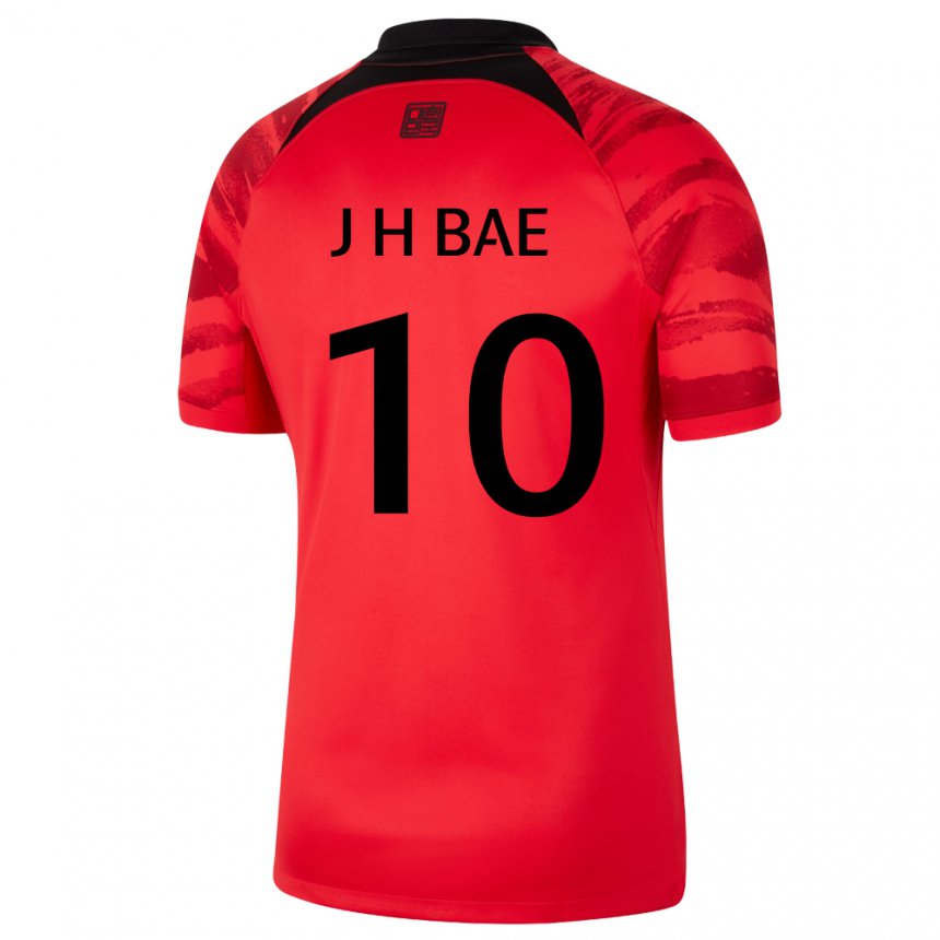 Bambino Maglia Corea Del Sud Bae Joon Ho #10 Rosso Nero Kit Gara Home 22-24 Maglietta