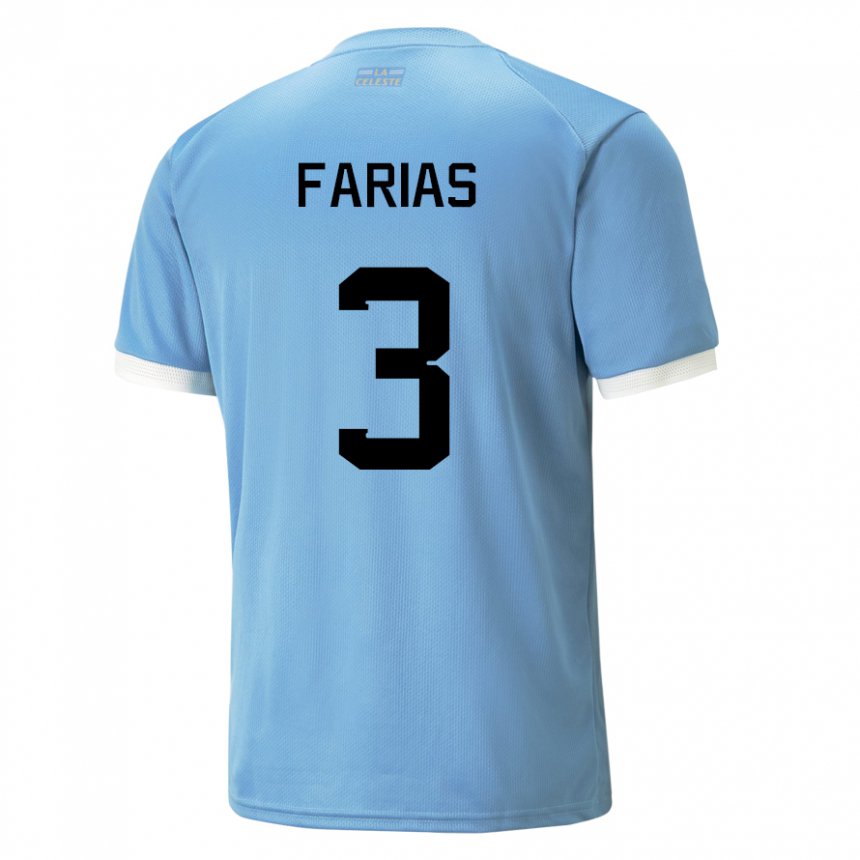 Bambino Maglia Uruguay Daiana Farias #3 Blu Kit Gara Home 22-24 Maglietta