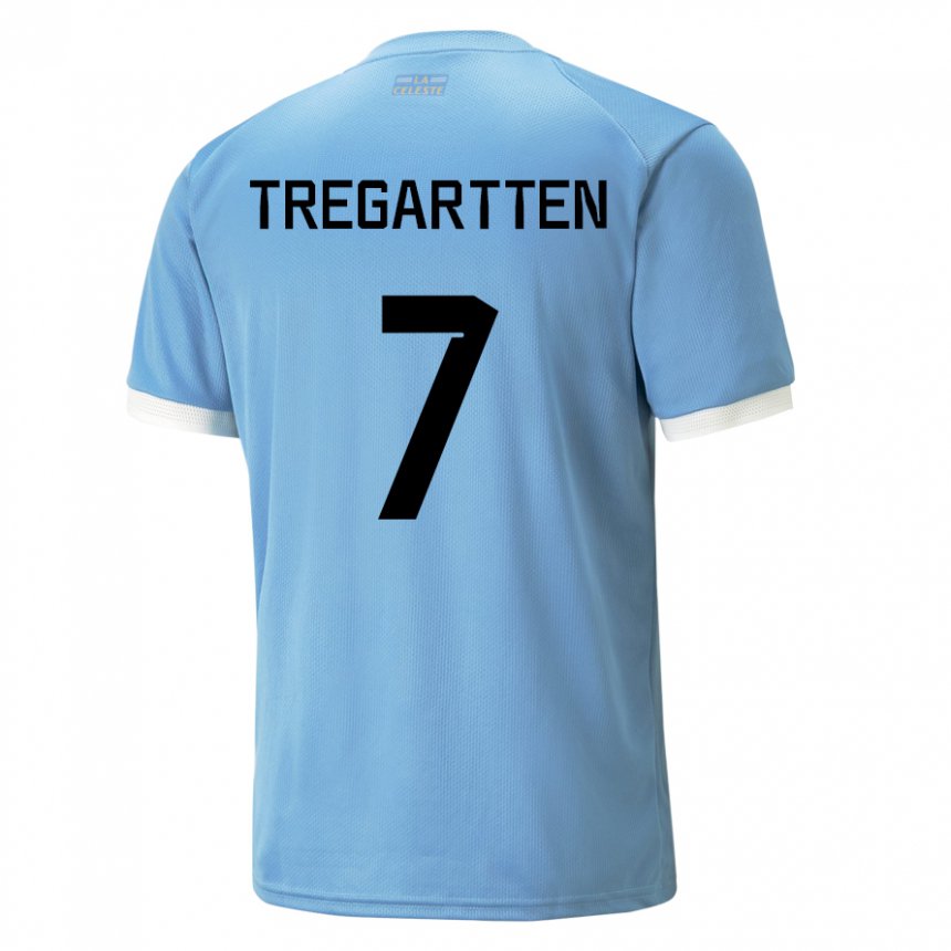 Bambino Maglia Uruguay Stephanie Tregartten #7 Blu Kit Gara Home 22-24 Maglietta